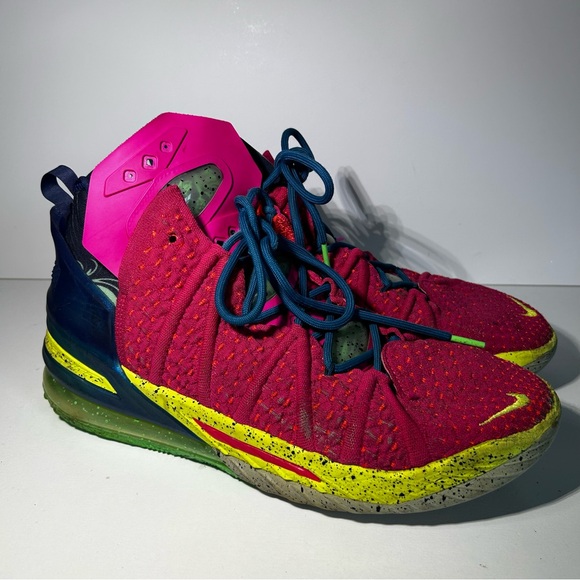 Nike LeBron XVIII 18 Men's Size 11.5 (DB8148-600) "Los Angeles By Night" Used - Picture 5 of 11